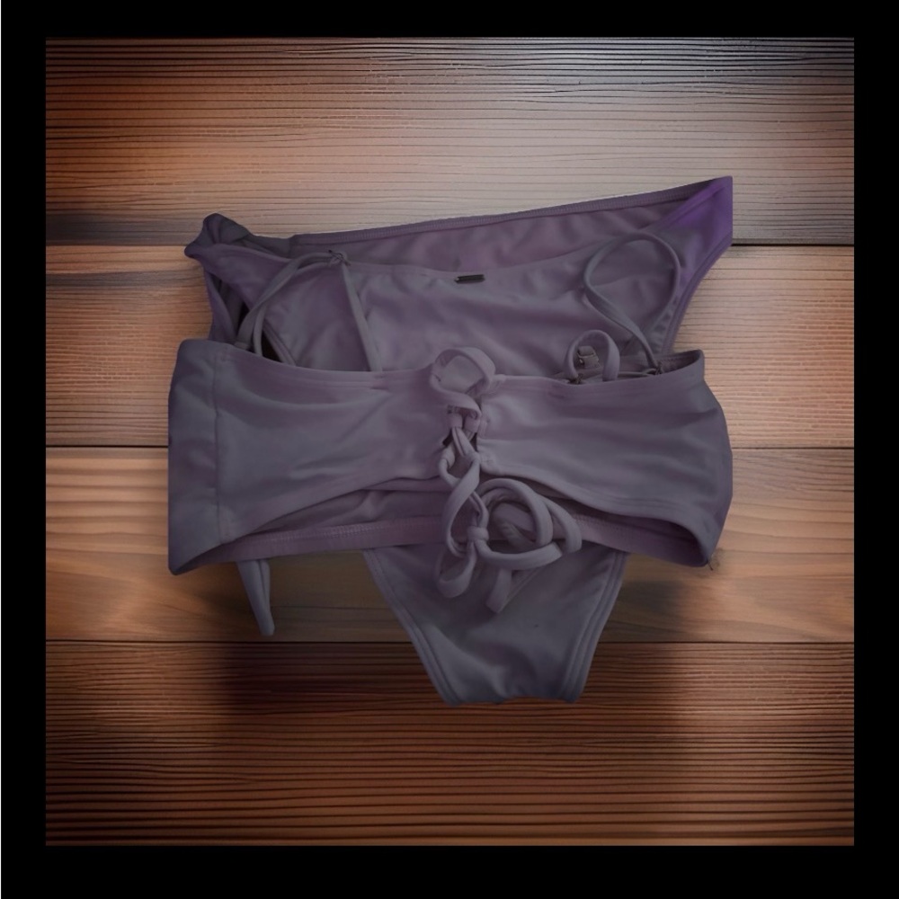 Hollister Lavender Purple Lace-Up Bikini Set